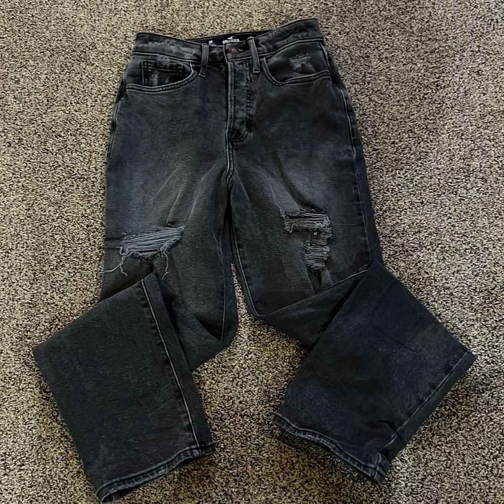 Hollister Black jeans with rips Size 24